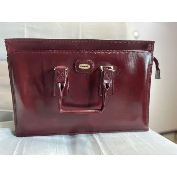 Airwalk Bags Vintage Burgundy Airway Industries Briefcase